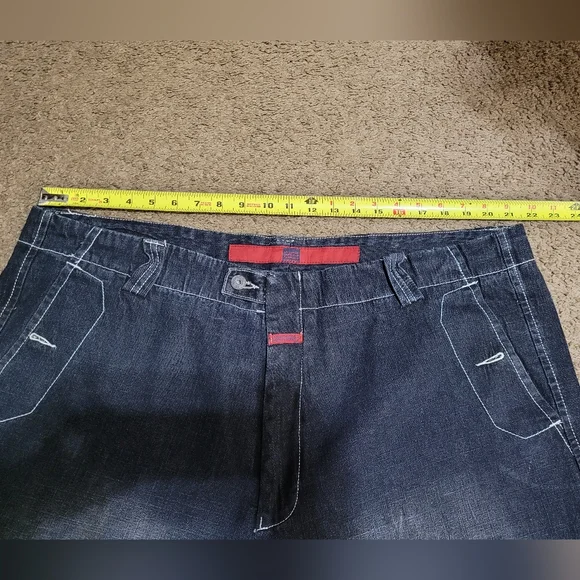 VTG MARITHE FRANCOIS GIRBAUD SHUTTLE TAPE BLACK BAGGY DENIM JEANS MEN'S 42